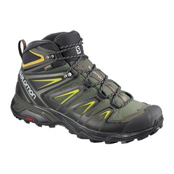 Salomon Patike za Planinarenje Muške X Ultra 3 Wide Mid Gtx Crna/Maslina RS670SD