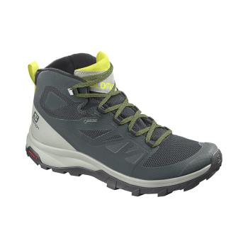 Salomon Patike za Planinarenje Muške Outline Mid Gtx Zeleno/Siva/Žuta RS576FV